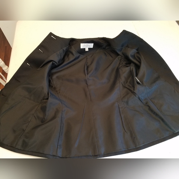 Vintage Oleg Cassini Women's 2 Pc Jacket Pantsuit Black  Size 8 - Picture 8 of 16